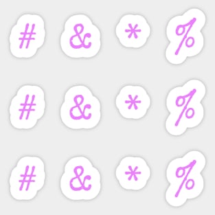 Pink Typewriter Symbols Sticker